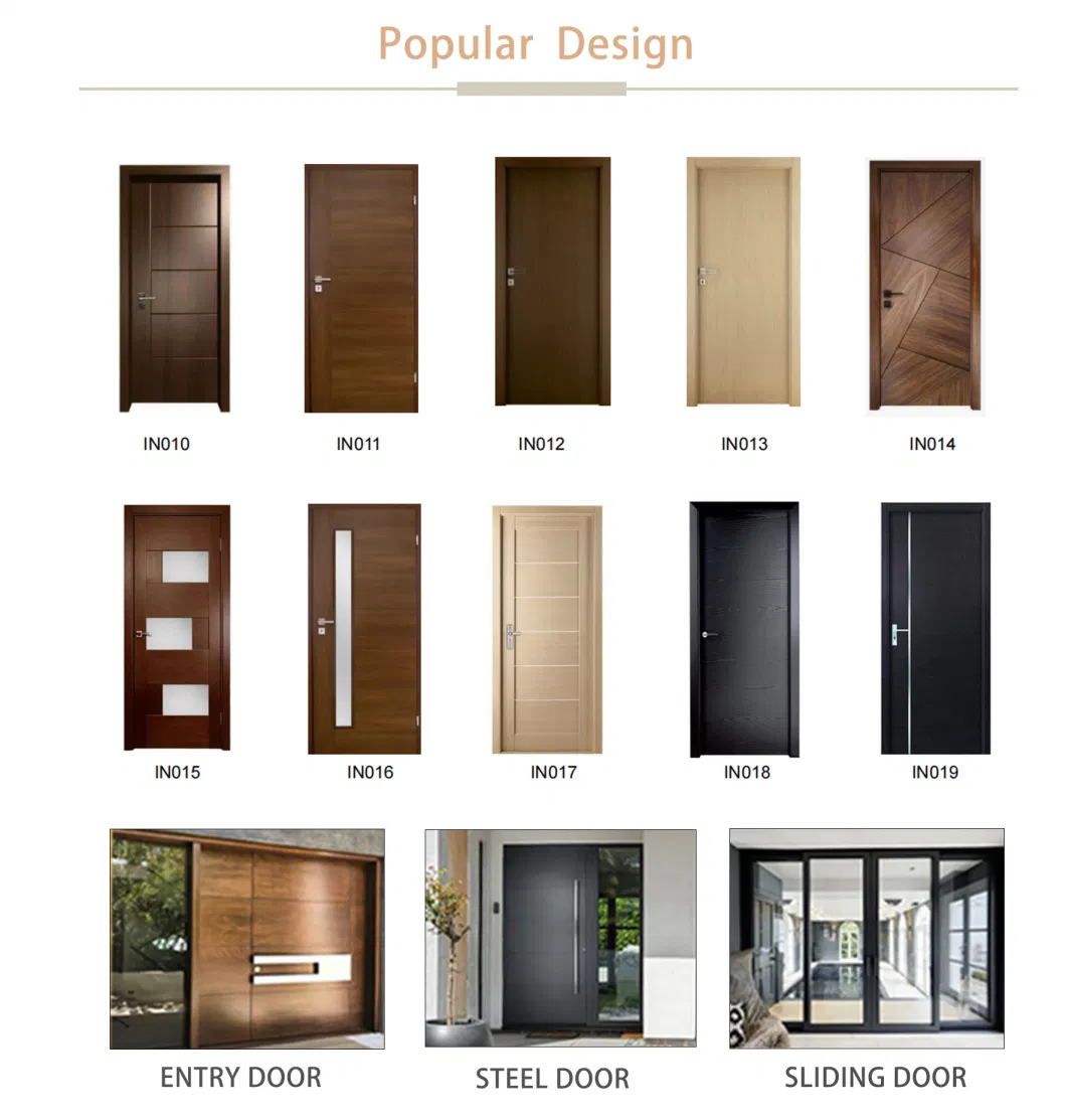 Latest Design Main Entrance Exterior Double Wooden Front Entry Wood Doors with Glass