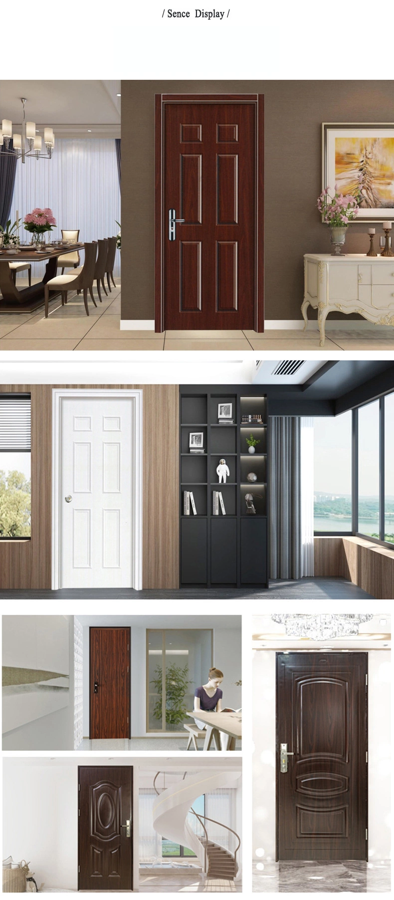 American Minimalist Fire Rated Steel Wood Door Modern Exterior Security Bedroom Interior Door