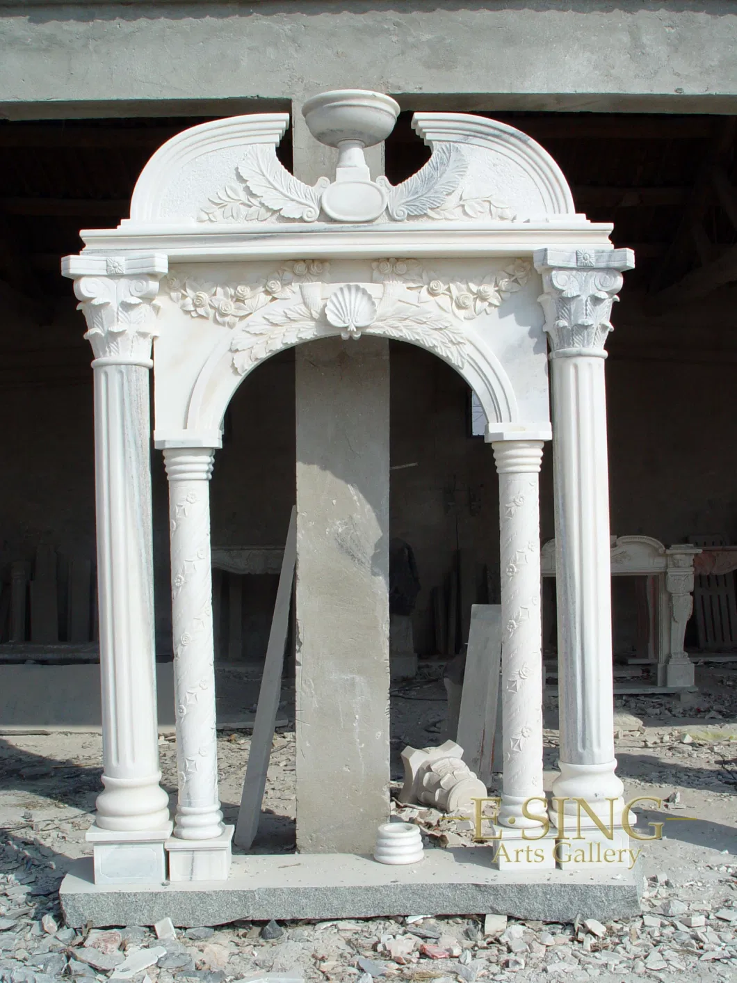 Customized Stone Door Surround Marble Door Frame Villa Exterior Wall Decorative Stone Door Frame