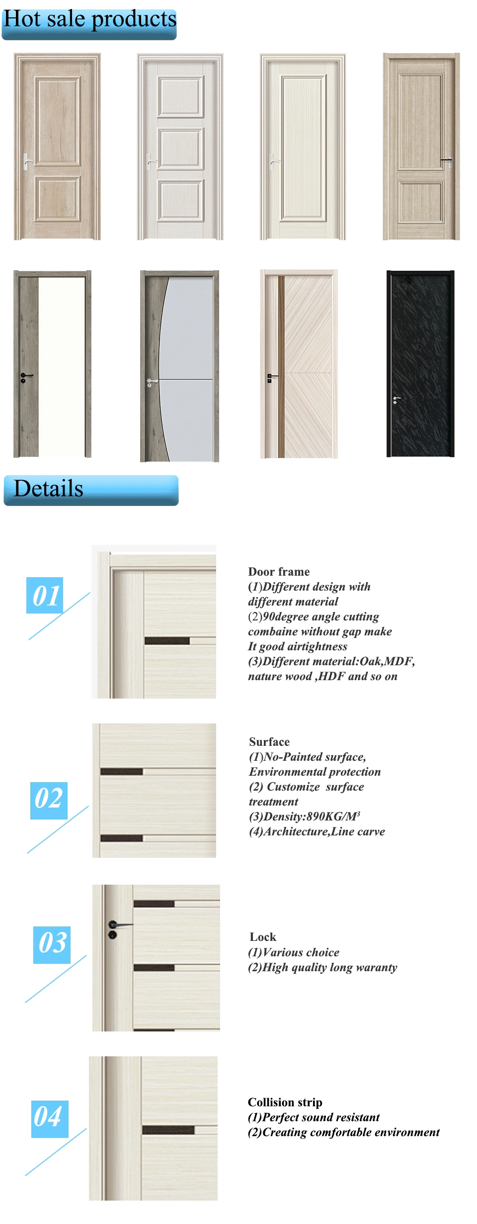 Contemporary Design Painting Color Veneer Room Interior Wooden Door