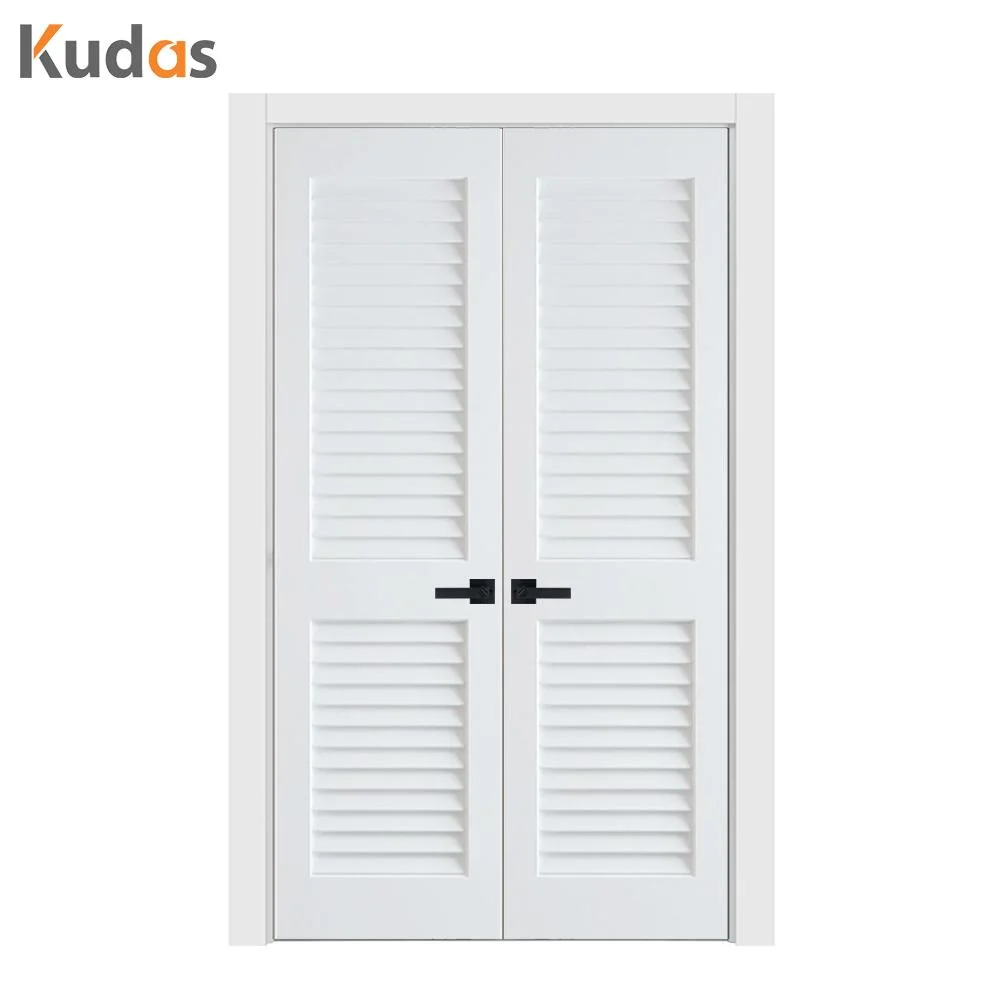 White Louver Interior Solid Wood Grain Interior MDF Hollow Primer Molded Room Door