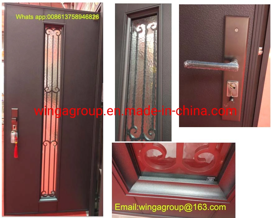 modern Style Handmade Iron Glass Security Door Wg-Sg-33