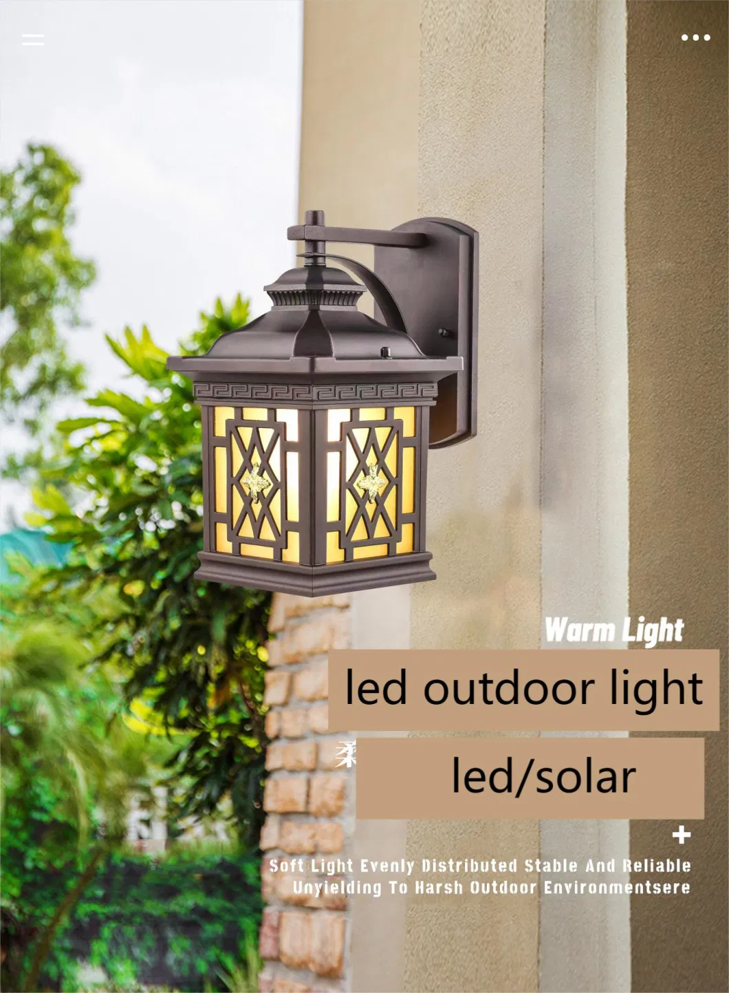 Retro-Elegant LED Outdoor Wall Lamp Garden Light for Terrace Balcony