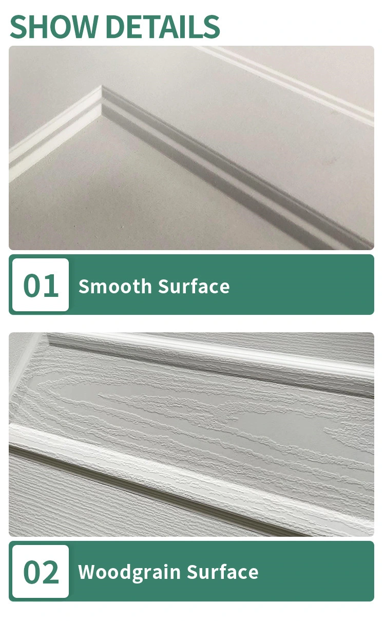 4 Panel Arch Design 3mm Thickness Moulded Primer Door Skins Interior Door Yh-004 Wood Grain