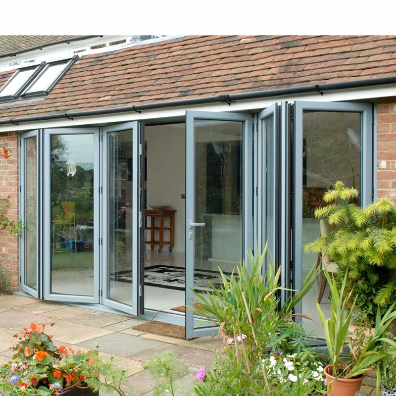 Simple Design Villa Outdoor Patio Aluminum Tempered Glass Bifold Door