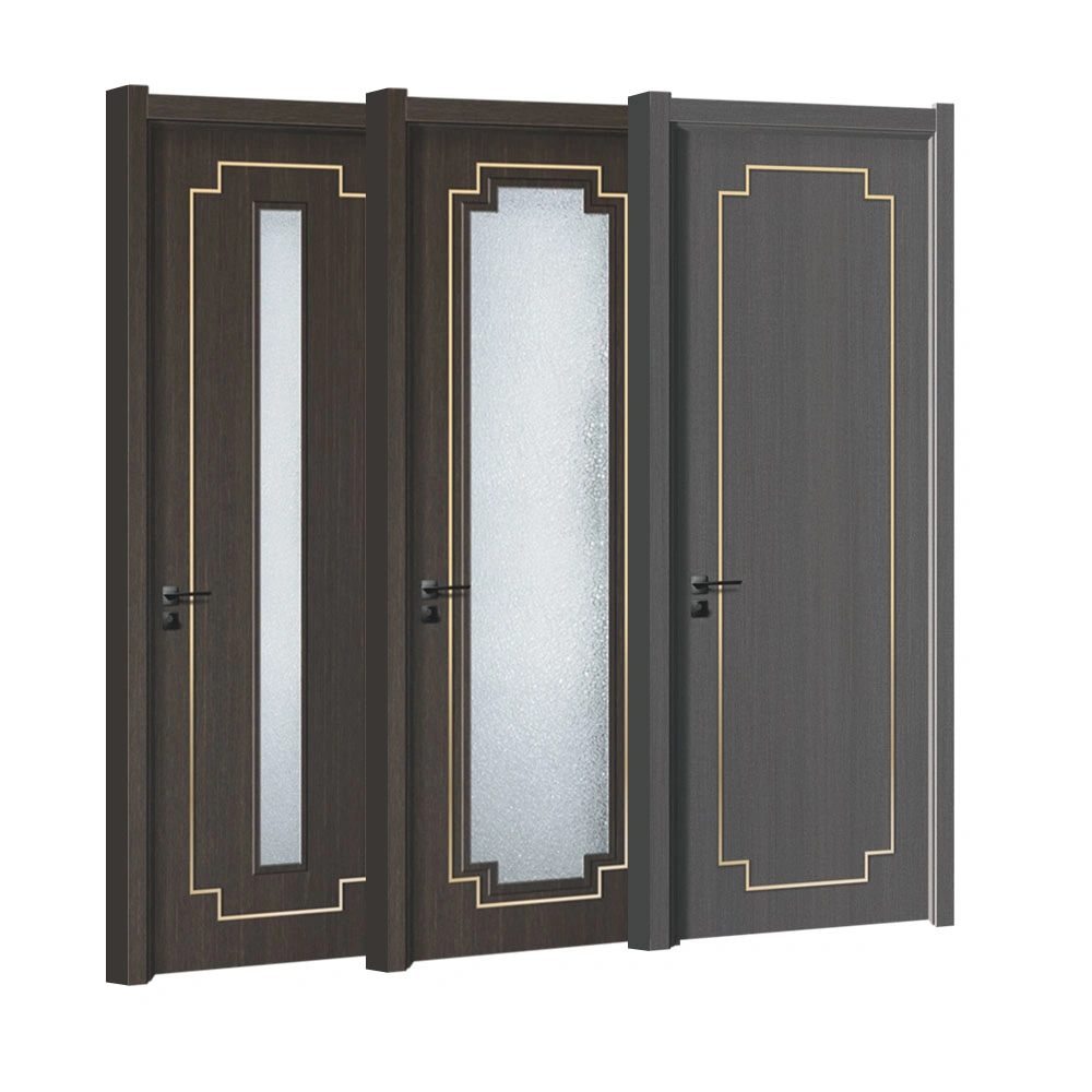 Eco-Friendly Soundproof XPS Foam Door Panel Hotel Wooden Composite WPC PVC Interior Door with Door Frame for Hospital