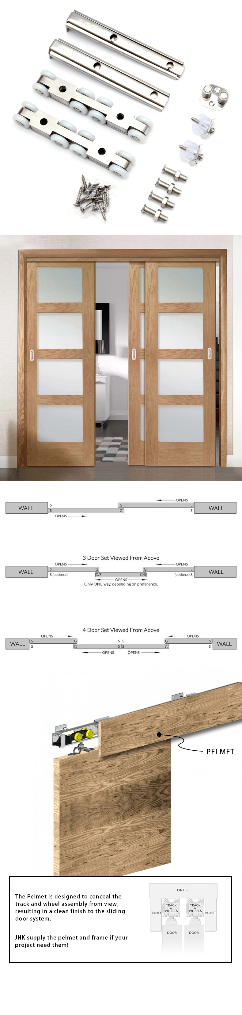 Jhk 48 in. X 81 in. Dark Hardwood Interior Sliding Door