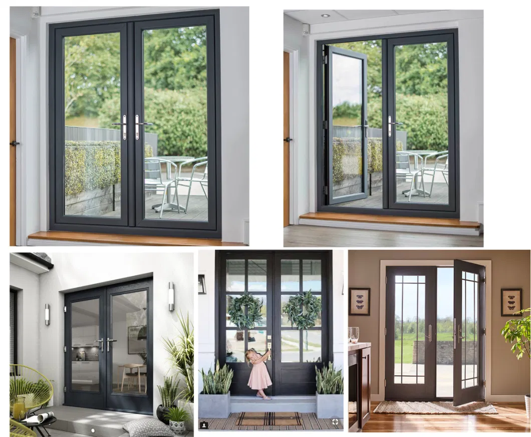 2022 Hot Sale America Stadard Modern Style Waterproof PVC French Doors Windows Aluminum Interior Balcony Glass Sliding Folding Door