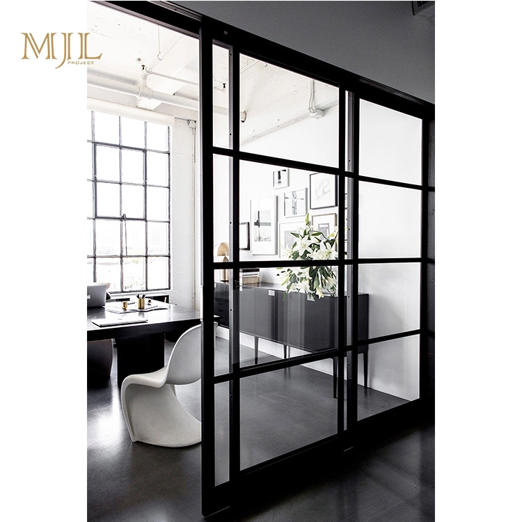 Western Style Home Narrow Frame Aluminum Sliding Door Grill Soundproof Interior Door Slide Noiseless Aluminium Sliding Glass Door