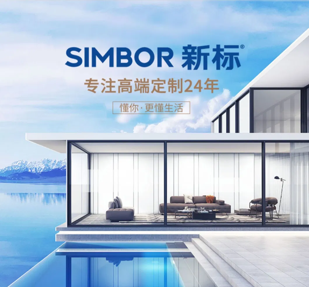 Simbor Modern Double Aluminum Front Exterior Door Smart Front Entrance Casement Door Villa Apartment House Front Entry Door