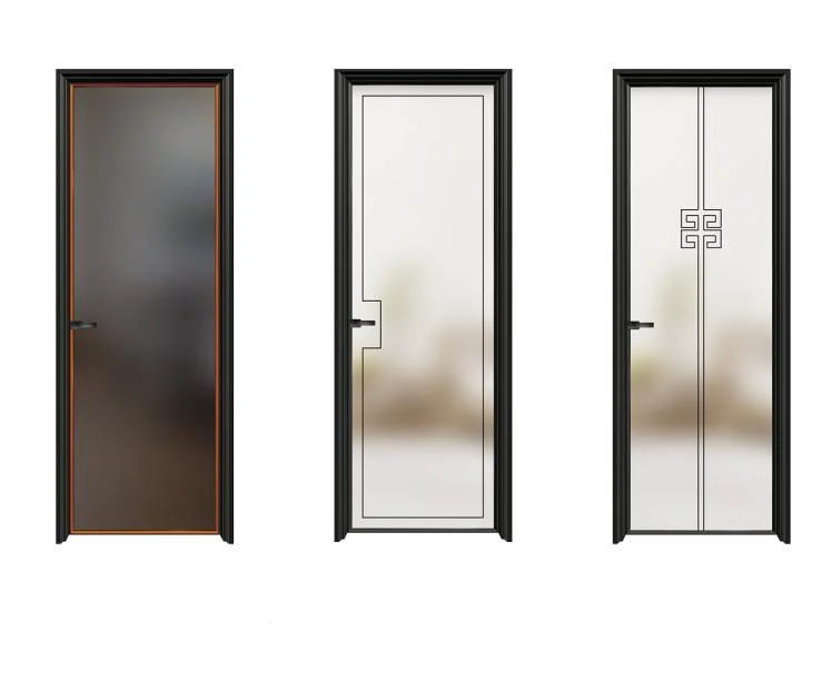 High Quality French Thermal Insulation Doors Scrub Glass Single Door Interior Glass Door