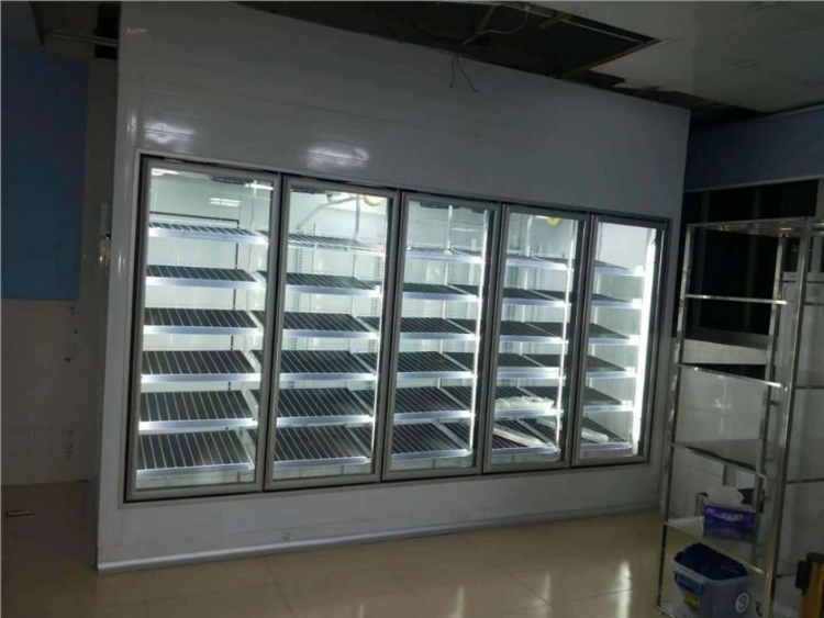 PU Sandwich Panel Glass Door Walk in Cooler Freezer Cold Storage Room Display Cold Room for Supermarket