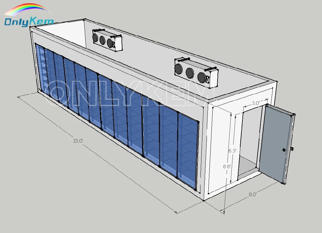 Walk in Cooler Freezer Cold Room Panel and Glass Door with Shelf