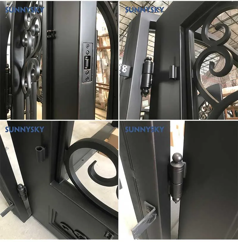 Hot Sale Luxury Design High Quality Aluminum Casting Expolision Bullet Proof Security Metal Wrought Iron Entrance Door