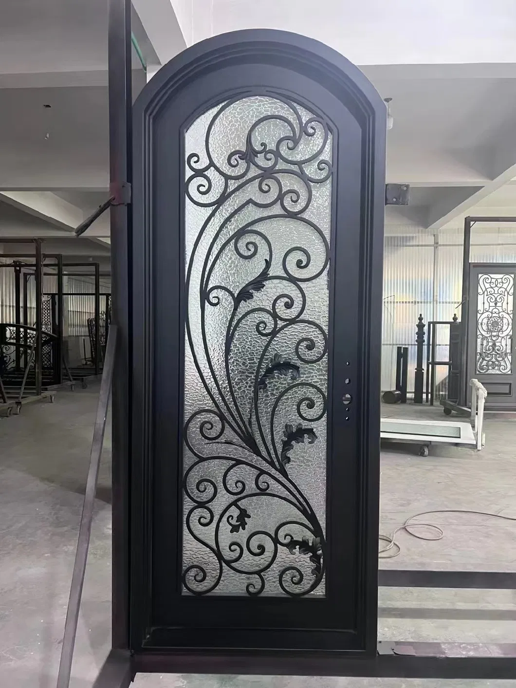 Single Iron Door with Side Lights on Both Sides with Size 98&quot;X65&quot;, Frame Depth 4 1/2&quot;