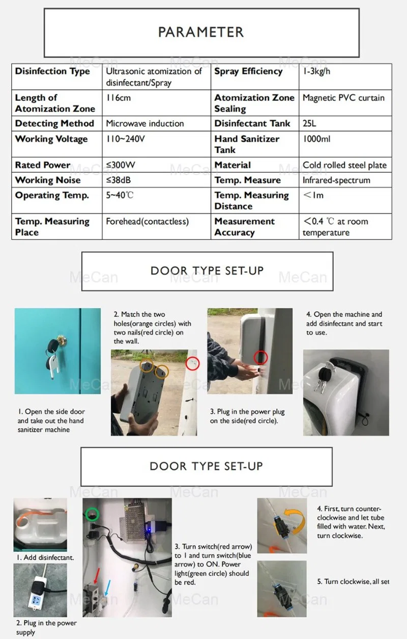 in Stock Intelligent Body Temperature Measurement Disinfection Channel Disinfection Door