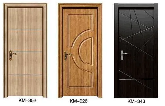 2022 Cheap Wooden Doors Supplier Interior PVC Door with Frame Made of Hardwood Fir Wood MDF for Africa Market