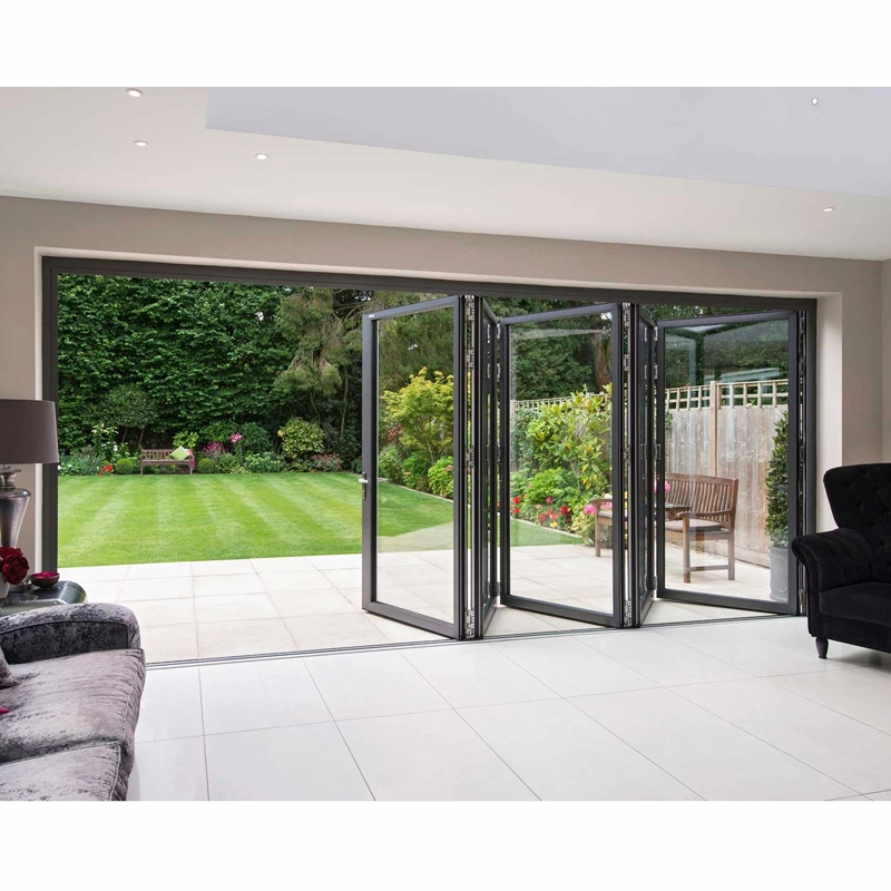 Simple Design Villa Outdoor Patio Aluminum Tempered Glass Bifold Door