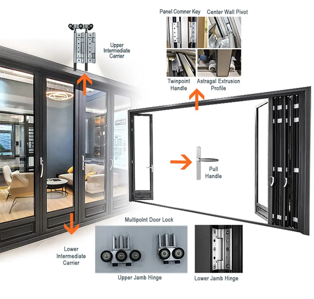 Wholesale Exterior Soundproof Panel Thermal Break Double Glaze Aluminium Sliding Glass Doors