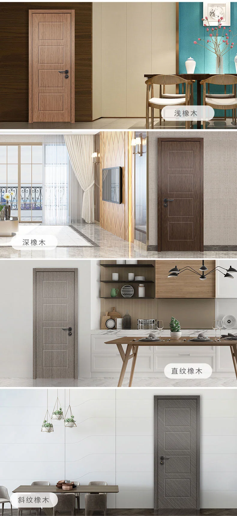 High Quality Interior Wooden PVC Door for Home