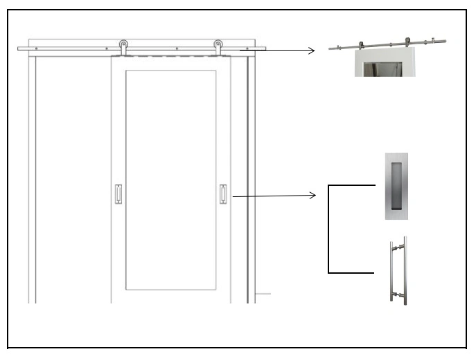 Marriott White Painted Laminated Glass Sliding Barn Door Style for Bathroom Entry Door