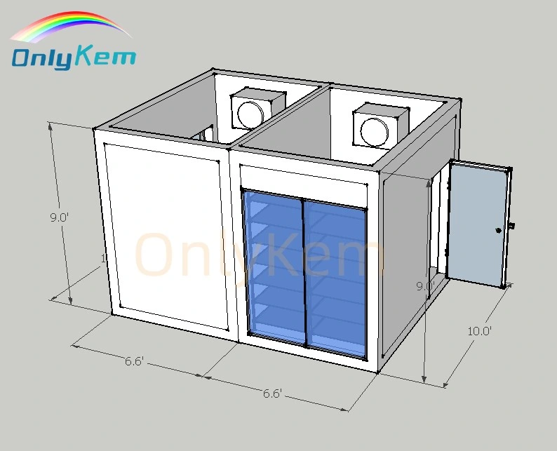 Walk in Cooler Room Glass Doors with Shelves for USA Market