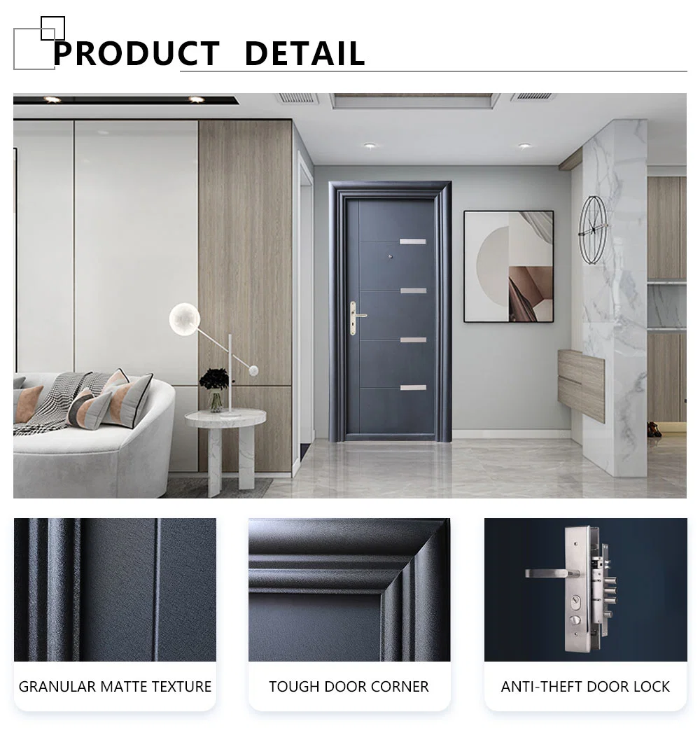 Modern Security Stainless Steel Iron Single/Mother-Son/Double Door Factory Customized Satety Entrance Main Metal Door