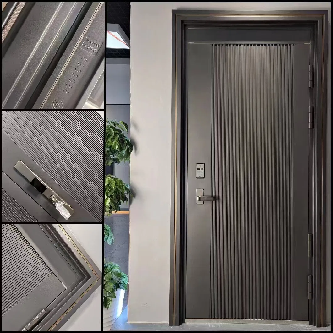 Home Main Entrance Luxury Residential Double-Layer Metal Iron Secure Steel Interior / Exterior Front Safety Door Security Door