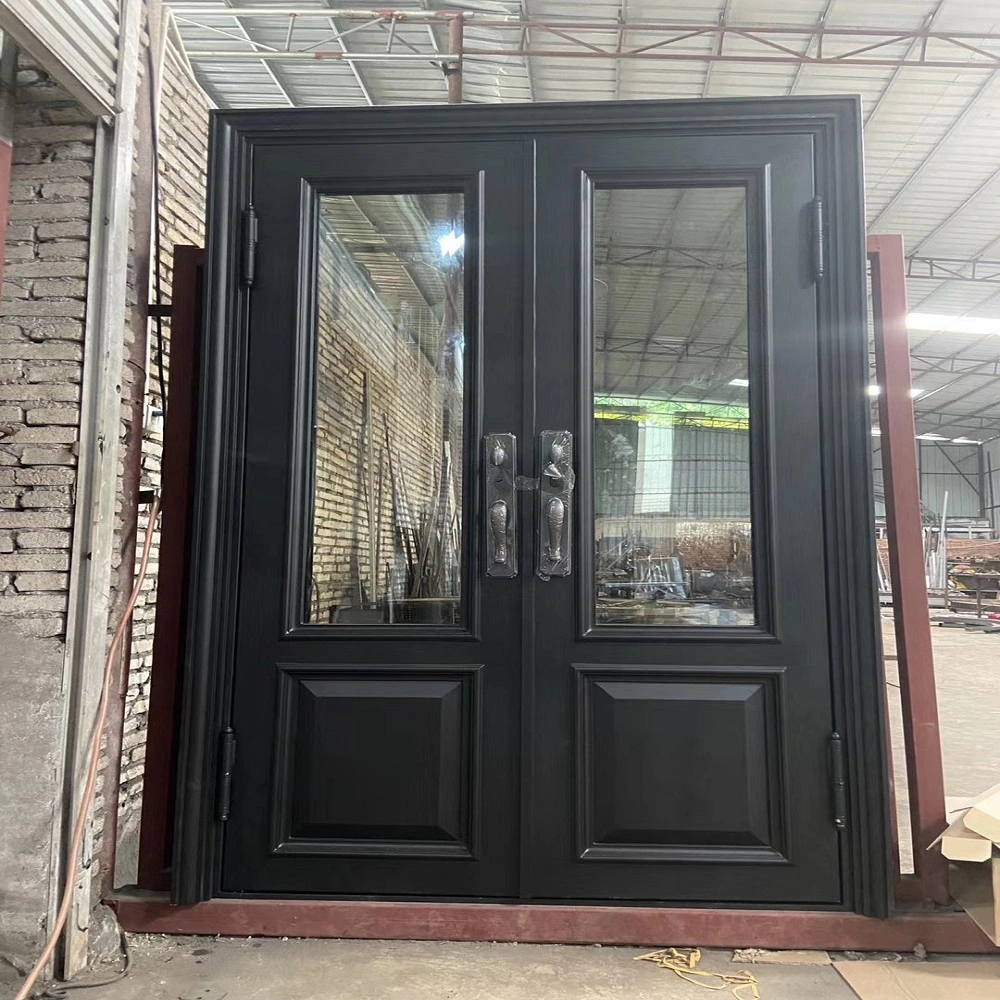 High Quality Luxury Security Door Wrought Iron Simple Color Main Entrance Gate Design Garden Metal Gate Steel Door