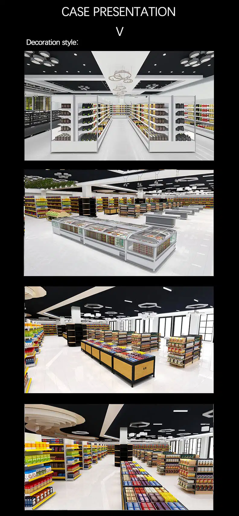 Ustom Supermarket Shop Design Service 3D Rendering Shop Design Refrigerator