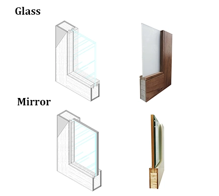 High Quality Residential Building Wood Framed Safety Glass Sliding Barn Door