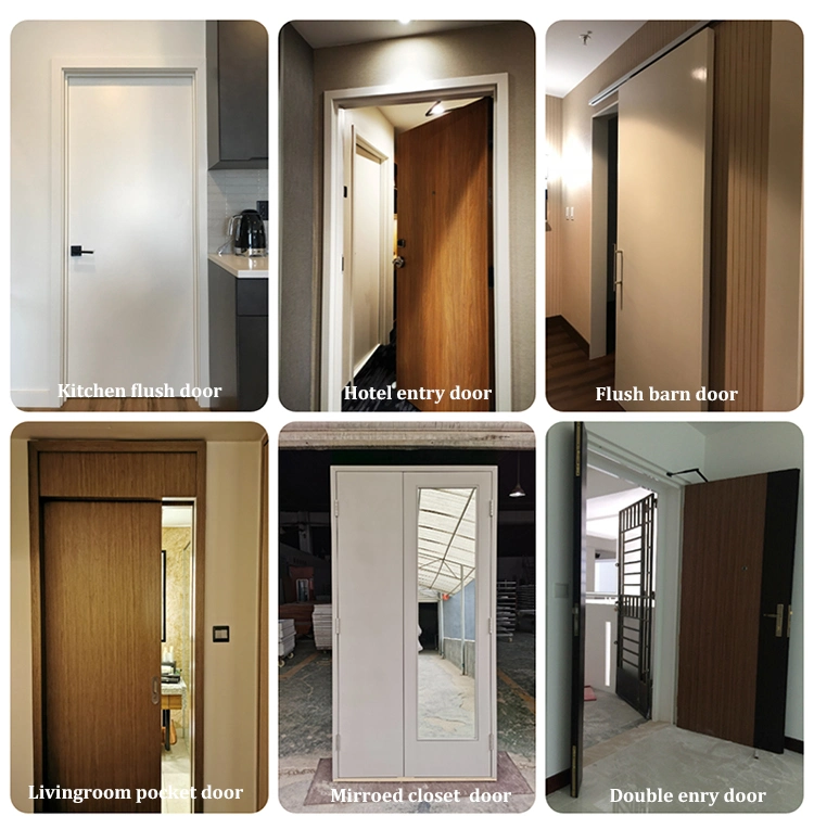 Space Saving Pocket Interior Door Wood Slab Sliding Door with Hardware Oak Solid Flush Doors Prices