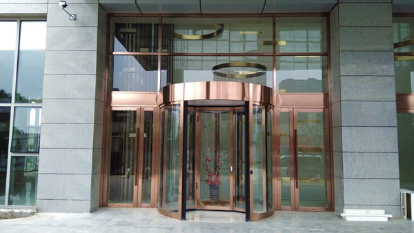 Automatic Revolving Door with Swing Doors Large Commercial Entrance Door