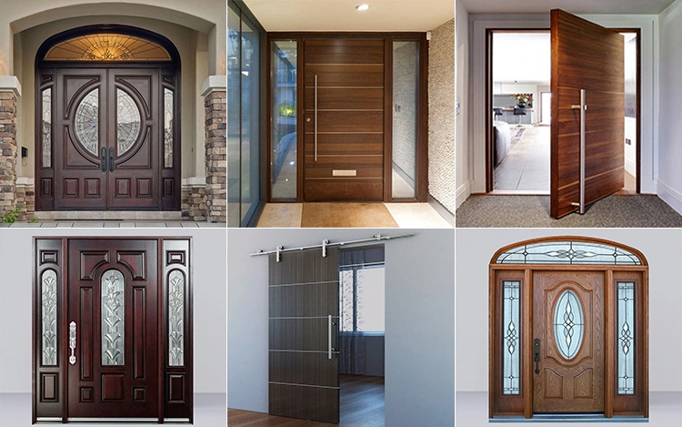 China Manufacturer House Handmade Engrave Wooden Doors Carved Solid Wooden Door Design
