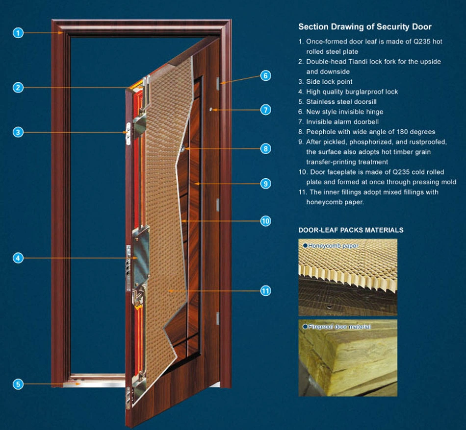 Wood and Glass Door Entrance Door