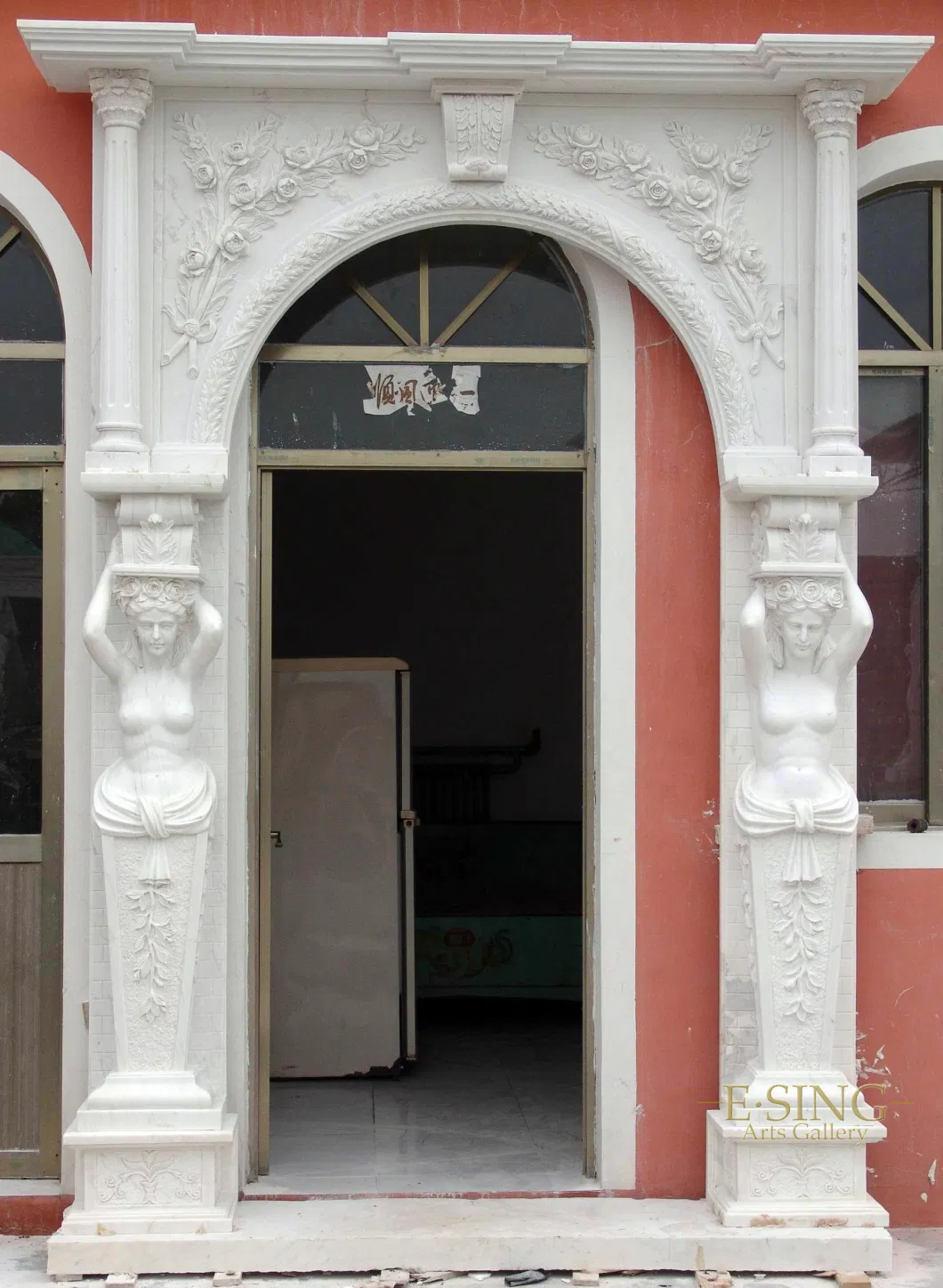 Customized Stone Door Surround Marble Door Frame Villa Exterior Wall Decorative Stone Door Frame