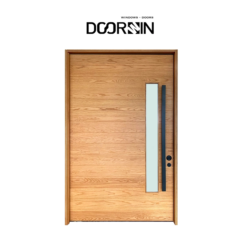 Doorwin Modern Design Exterior Wooden Main Pivot Entrance Front Doors for Houses Solid Wood Entry Door