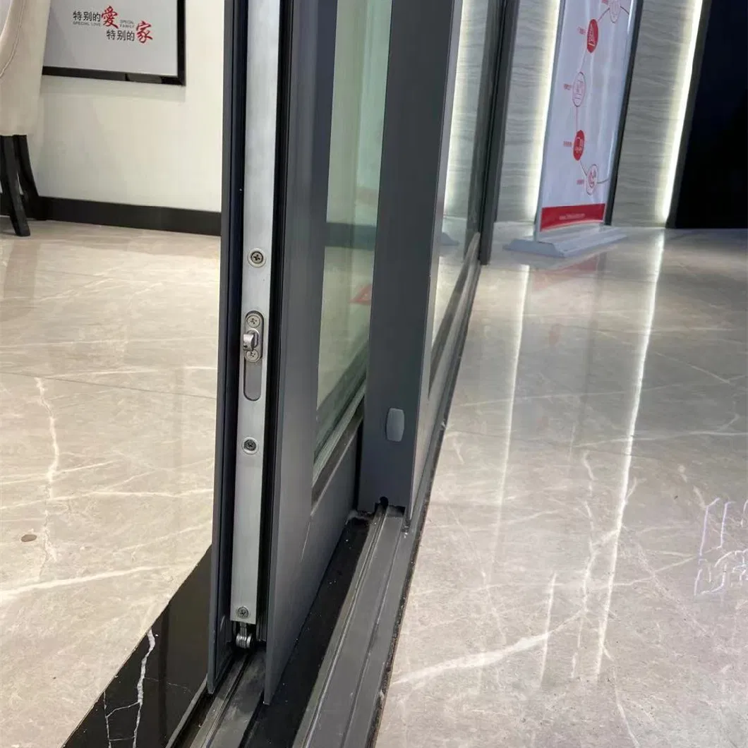 Stadard Tempered Frameless Aluminum Operation Double Glass Balcony Kitchen Sliding Doors Windows for Building Entrance