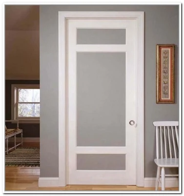  Camera interna di colore bianco porta francese con vetro smerigliato, porta WC in vetro S1-1009