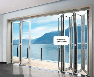 Interni scorrevoli in alluminio Bi-Fold serie 68/70/75/80/120 Vetro a rottura termica della portiera esterna Bi, portiera pieghevole, balcone in alluminio Sportello in vetro