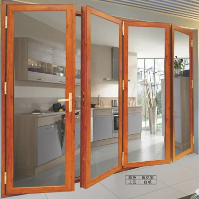 Prezzo all&prime;ingrosso Casa balcone ingresso usato francese alluminio Bi pieghevole Patio vetro temperato porta moderna Design alluminio vetro pannello divisorio Chiudere gli sportelli