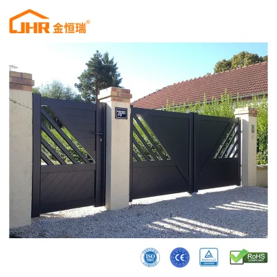  Nuovo stile orizzontale a pannello singolo moderno design del cancello principale in alluminio Cancello scorrevole per cancello d&prime;ingresso industriale con pannello in metallo Fence Moderno 16 metri