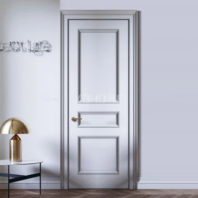 Guangdong Yohom Custom American Canada British standard porta interna in legno Porta da camera in stile classico porta in legno massiccio con finitura dipinta Set di porte interne