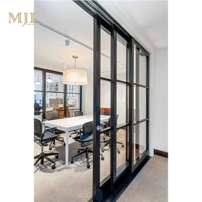 Western Style Home telaio stretto alluminio scorrevole griglia porte insonorizzata Sportello interno scorrevole in vetro scorrevole in alluminio senza rumore