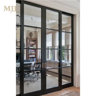 Western Style Home telaio stretto alluminio scorrevole griglia porte insonorizzata Sportello interno scorrevole in vetro scorrevole in alluminio senza rumore
