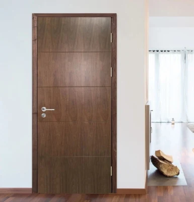 Kangton Fire Rated Walnut legno/a filo/ingresso anteriore principale/nucleo solido/melammina HPL interno Porta in legno