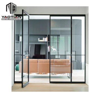 Moderna porta interna in vetro con decorazioni rinforzate