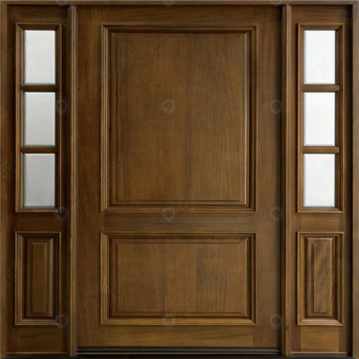  Porte in legno massello Porte d&prime;ingresso con pannelli in vetro Porte di sicurezza