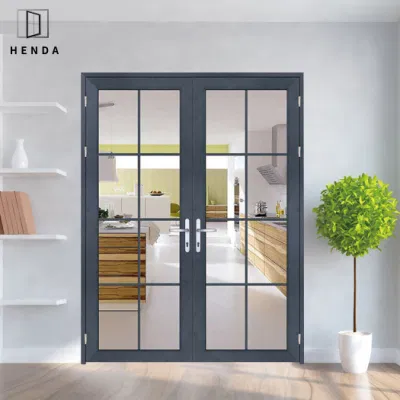  Esterno patio tasca pesante Francese doppio vetro interno parete commerciale Vetro elettrico automatico temperato alluminio balcone scorrevole francese porta doppia