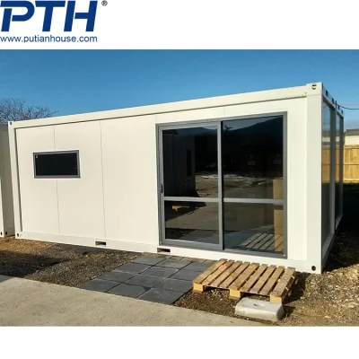 Contenitore modulare prefabbricato con porta in vetro per negozio